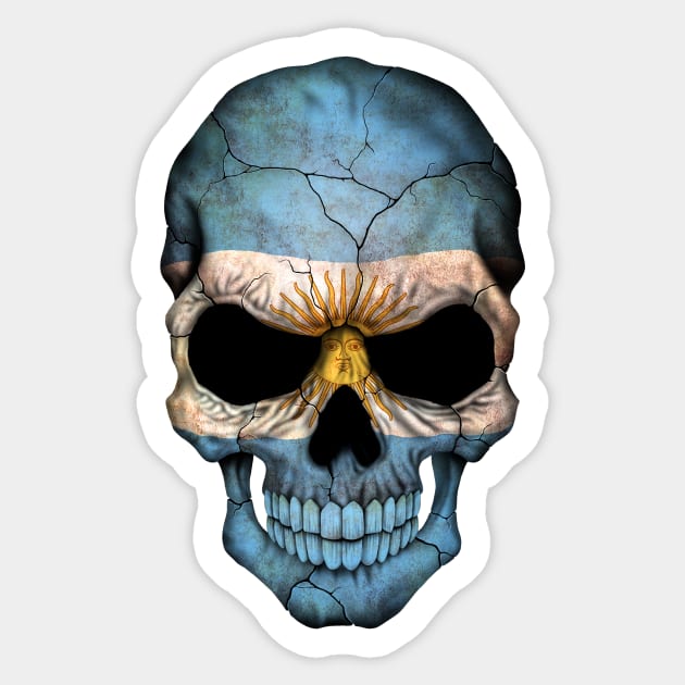 Argentine Flag Skull Sticker by jeffbartels